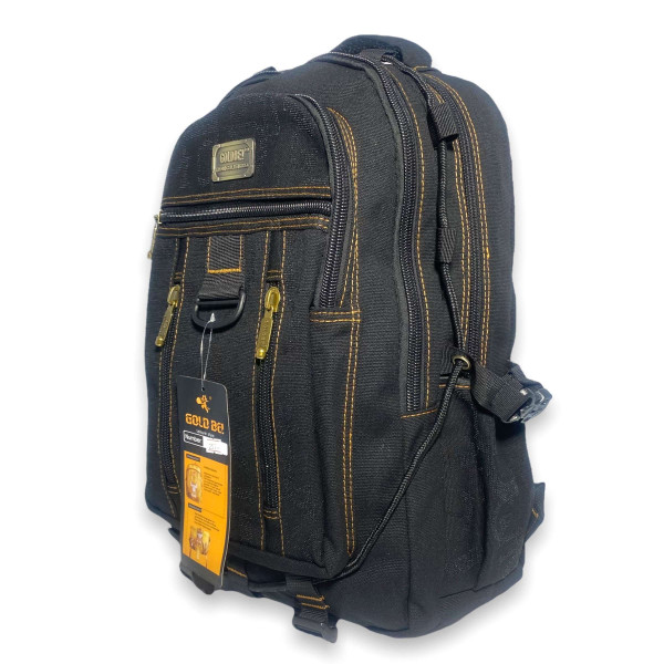 Міський брезентовий рюкзак, три відділи, кишені на лицьовій стороні, 30 л, чорний