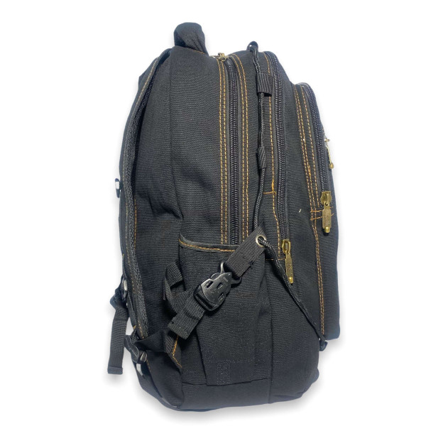 Міський брезентовий рюкзак, три відділи, кишені на лицьовій стороні, 30 л, чорний