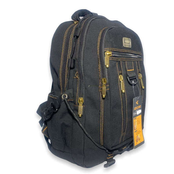 Міський брезентовий рюкзак, три відділи, кишені на лицьовій стороні, 30 л, чорний