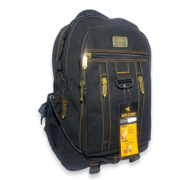 Міський брезентовий рюкзак, три відділи, кишені на лицьовій стороні, 30 л, чорний