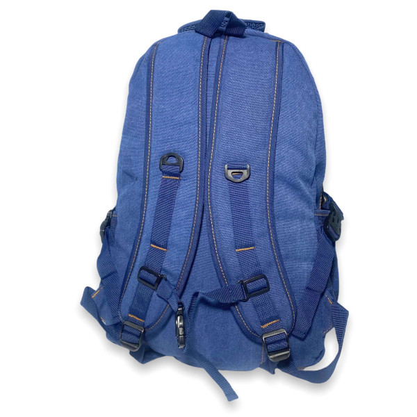 Рюкзак брезентовий, 30 л, три відділи, кишені на лицьовій стороні, синій