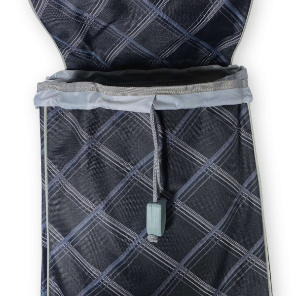 Сумка-тележка на колесах, SXL одно отделение, задняя карман, уплотненное дно, размер: 55*34*20см, черный, принт 4