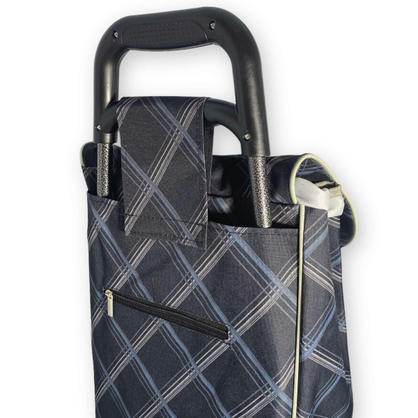 Сумка-тележка на колесах, SXL одно отделение, задняя карман, уплотненное дно, размер: 55*34*20см, черный, принт 4