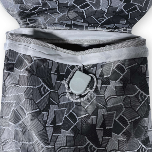 Сумка-тележка на колесах, одно отделение и задний карман, уплотненное дно, размер: 55*34*20см, серый, принт 5 Сумка-тележка на колесах, одно отделение и задний карман, уплотненное дно, размер: 55*34*20см, серый, принт 5