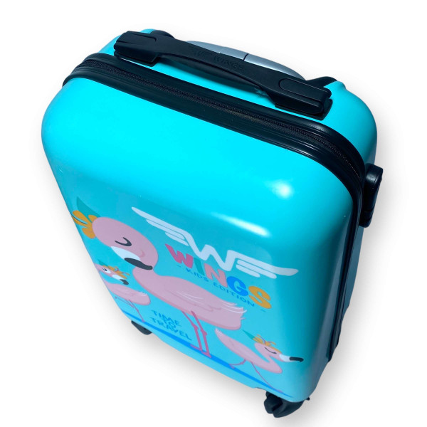 Детский чемодан Wings, одно отделение, кодовый замок, выдвижная ручка, размер: 51*35*20 см, вес: 2,3 кг, бирюза