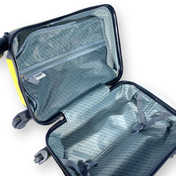 Детский чемодан Wings, одно отделение, кодовый замок, выдвижная ручка, размер: 51*35*20 см, вес: 2,3 кг, желтый