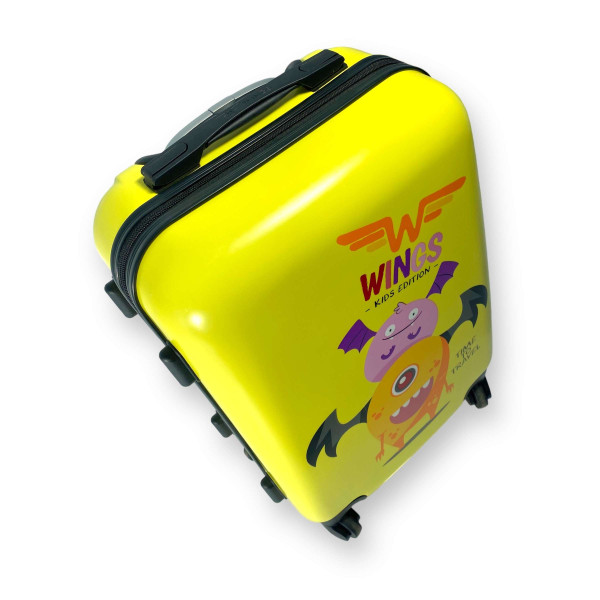 Детский чемодан Wings, одно отделение, кодовый замок, выдвижная ручка, размер: 55*37*23 см, вес: 2,5 кг, желтый Детский чемодан Wings, одно отделение, кодовый замок, выдвижная ручка, размер: 55*37*23 см, вес: 2,5 кг, желтый