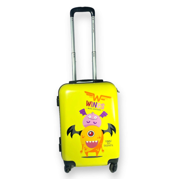 Детский чемодан Wings, одно отделение, кодовый замок, выдвижная ручка, размер: 55*37*23 см, вес: 2,5 кг, желтый Детский чемодан Wings, одно отделение, кодовый замок, выдвижная ручка, размер: 55*37*23 см, вес: 2,5 кг, желтый