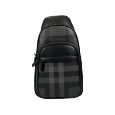Стильная мужская сумка-слинг, вместительная, функциональная, 3 отделения, серая