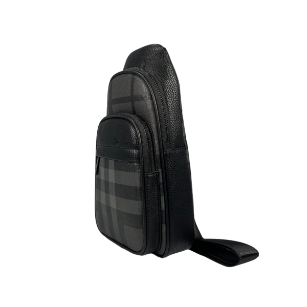 Стильная мужская сумка-слинг, вместительная, функциональная, 3 отделения, серая Стильная мужская сумка-слинг, вместительная, функциональная, 3 отделения, серая