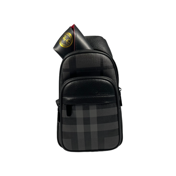 Стильная мужская сумка-слинг, вместительная, функциональная, 3 отделения, серая Стильная мужская сумка-слинг, вместительная, функциональная, 3 отделения, серая