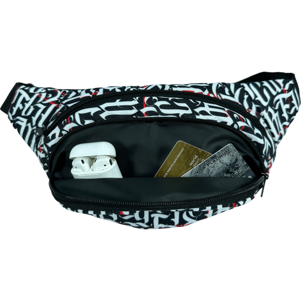 Сумка-бананка FlexFit, два отделения на молнии, принт 12