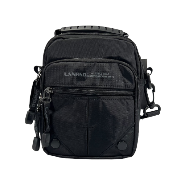 Элегантная сумка через плечо на четыре отделения, съемный ремень, черная