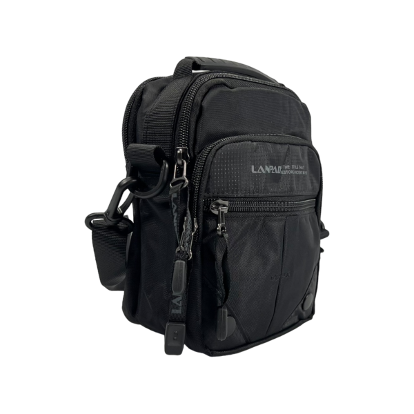 Елегантна сумка через плече на чотири відділення, знімний ремінь, чорна Елегантна сумка через плече на чотири відділення, знімний ремінь, чорна