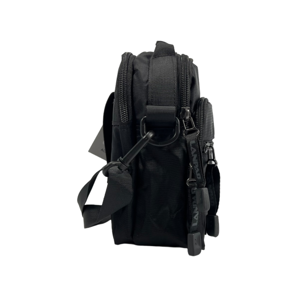 Елегантна сумка через плече на чотири відділення, знімний ремінь, чорна Елегантна сумка через плече на чотири відділення, знімний ремінь, чорна