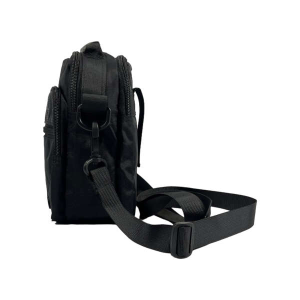 Елегантна сумка через плече на чотири відділення, знімний ремінь, чорна Елегантна сумка через плече на чотири відділення, знімний ремінь, чорна