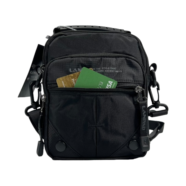 Елегантна сумка через плече на чотири відділення, знімний ремінь, чорна Елегантна сумка через плече на чотири відділення, знімний ремінь, чорна