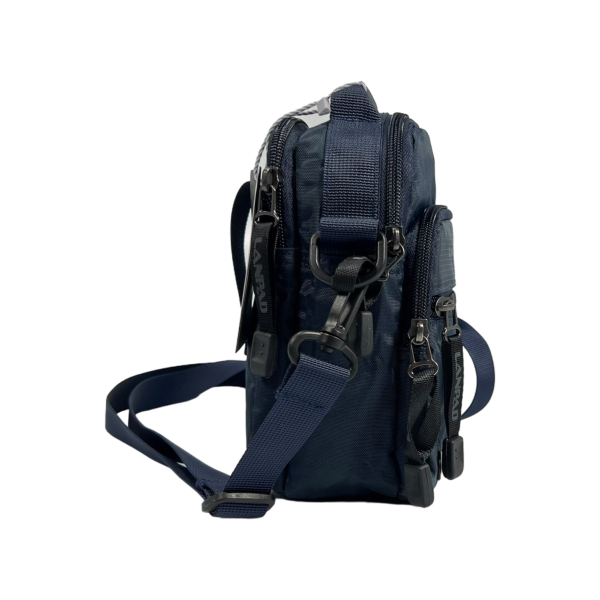 Сумка через плече на чотири відділення, застібка блискавка, синя