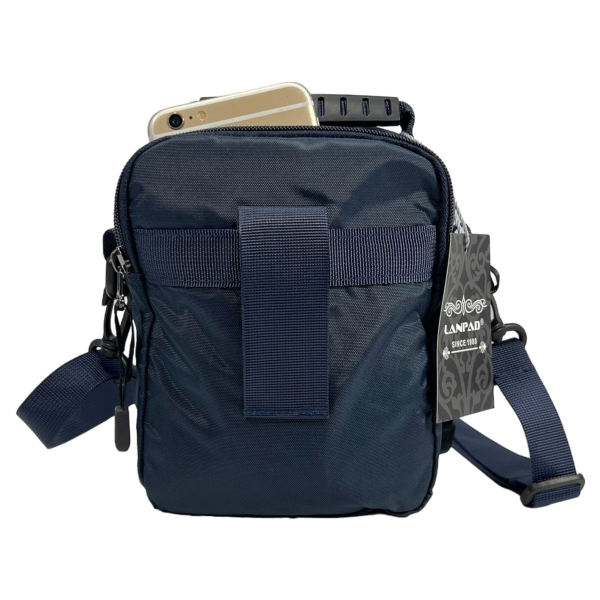 Сумка через плече на чотири відділення, застібка блискавка, синя