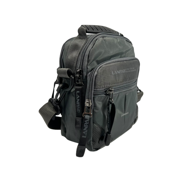 Чоловіча сучасна та практична сумка через плече, 3 л, 4 відділення, сіра Чоловіча сучасна та практична сумка через плече, 3 л, 4 відділення, сіра