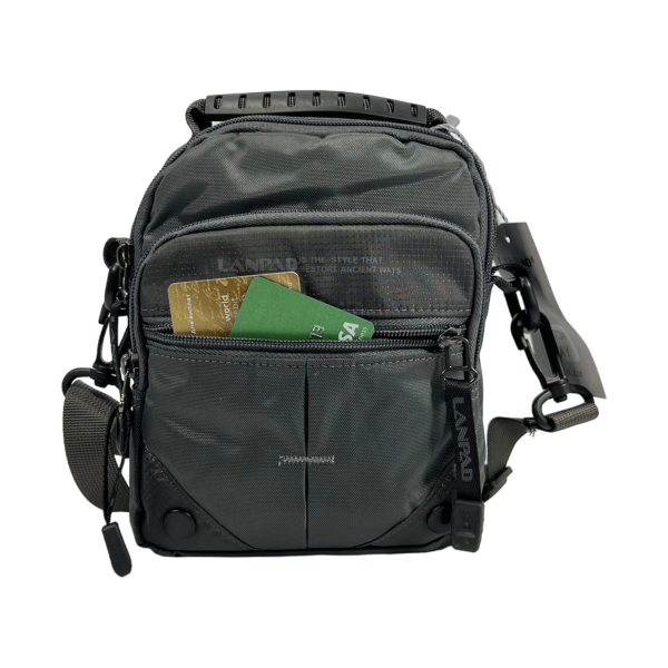 Чоловіча сучасна та практична сумка через плече, 3 л, 4 відділення, сіра Чоловіча сучасна та практична сумка через плече, 3 л, 4 відділення, сіра