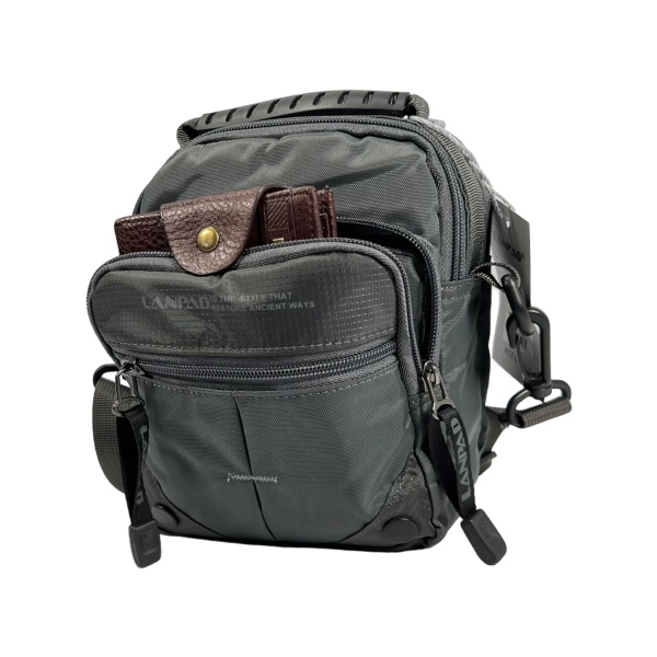 Чоловіча сучасна та практична сумка через плече, 3 л, 4 відділення, сіра Чоловіча сучасна та практична сумка через плече, 3 л, 4 відділення, сіра