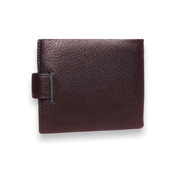 Кожаный мужской кошелек, застежка на магните, коричневый