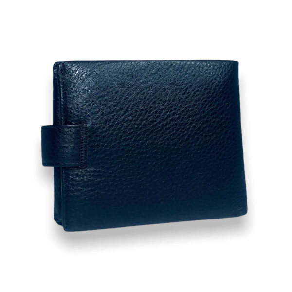 Мужской кожаный кошелек на три отдела для купюр, черный Мужской кожаный кошелек на три отдела для купюр, черный