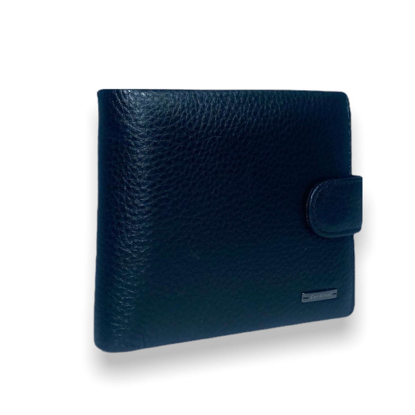 Мужской кожаный кошелек на три отдела для купюр, черный Мужской кожаный кошелек на три отдела для купюр, черный