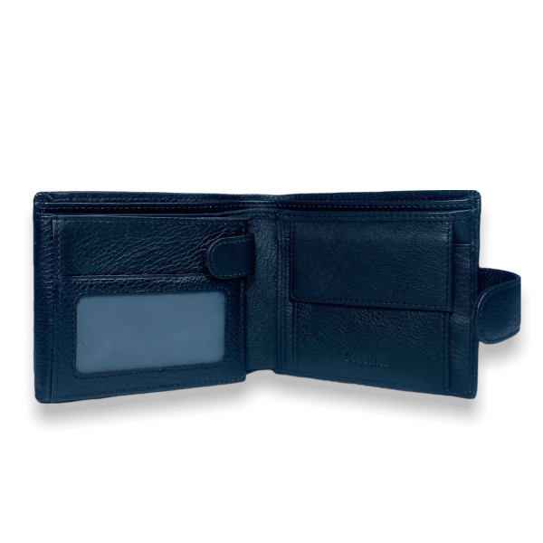 Мужской кожаный кошелек на три отдела для купюр, черный Мужской кожаный кошелек на три отдела для купюр, черный