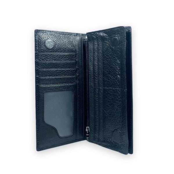 Стильный женский кошелек, кожаный, черный Стильный женский кошелек, кожаный, черный