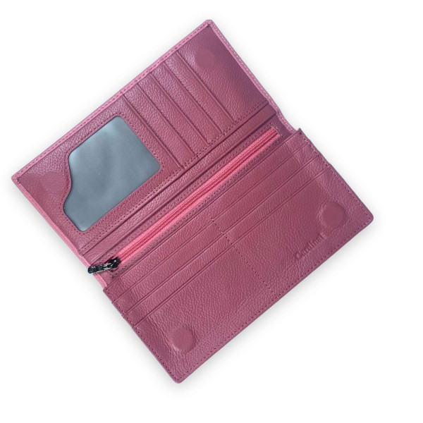 Кожаный женский кошелек, цвет розовый Кожаный женский кошелек, цвет розовый