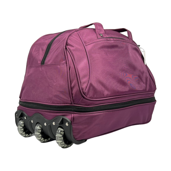 Вместительная сумка на колесах с 2 отделениями, 81 л, фиолетовая Вместительная сумка на колесах с 2 отделениями, 81 л, фиолетовая