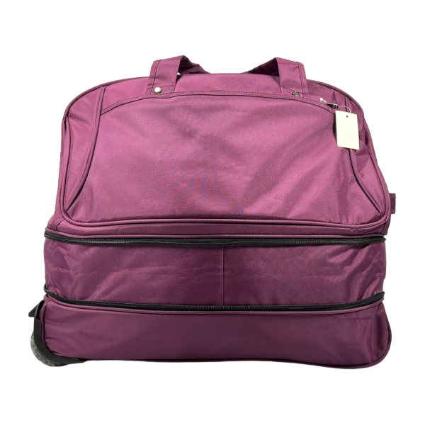 Вместительная сумка на колесах с 2 отделениями, 81 л, фиолетовая Вместительная сумка на колесах с 2 отделениями, 81 л, фиолетовая