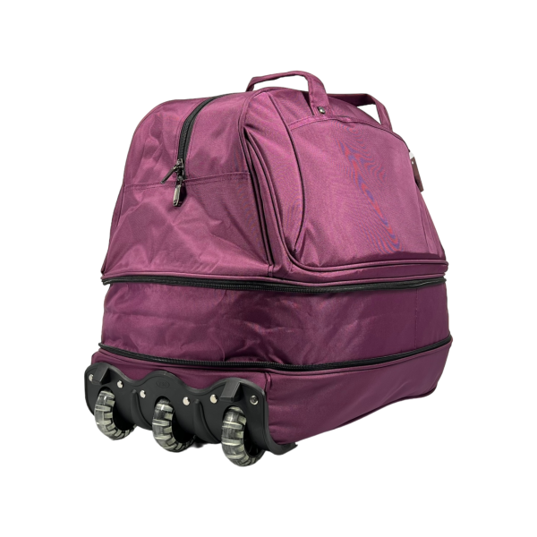 Вместительная сумка на колесах с 2 отделениями, 81 л, фиолетовая Вместительная сумка на колесах с 2 отделениями, 81 л, фиолетовая