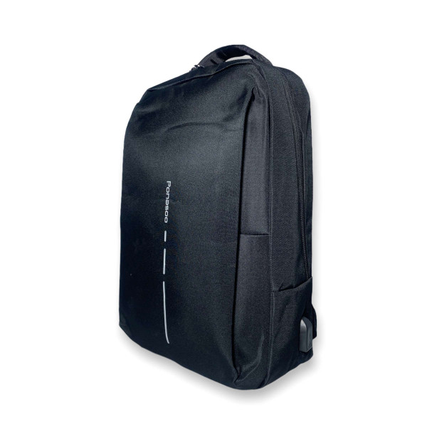 Міський рюкзак 15 л, USB слот, 1 відділення, бокова кишеня, чорного кольору