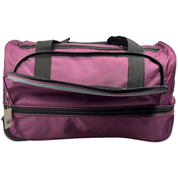 Большая сумка на колесах на два отделения фиолетового цвета Большая сумка на колесах на два отделения фиолетового цвета