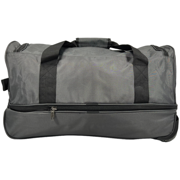 Удобная сумка на колесах на два отделения, 65 л, серая Удобная сумка на колесах на два отделения, 65 л, серая