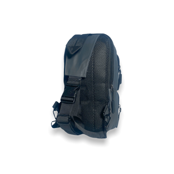 Сумка-слинг с одной лямкой, 1 отделение, 2 кармана, USB выход, цвет серый