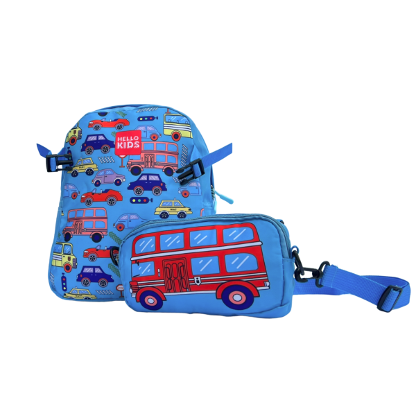 Дитячий рюкзак-сумка для хлопчиків, пенал в комплекті, блакитний