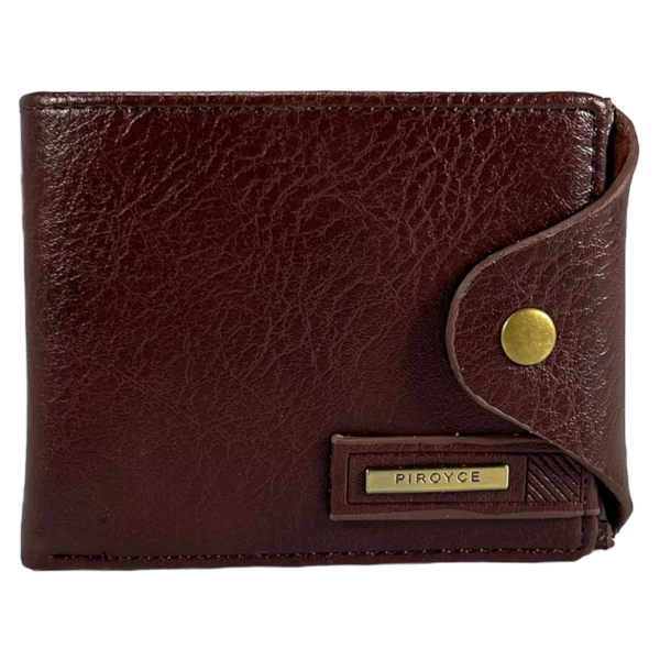 Стильний чоловічий гаманець, шкіряний з монетницею, коричневий