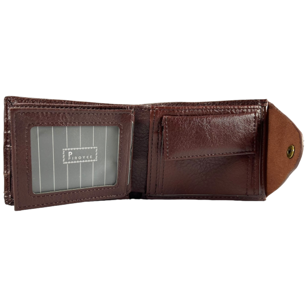 Стильний чоловічий гаманець, шкіряний з монетницею, коричневий