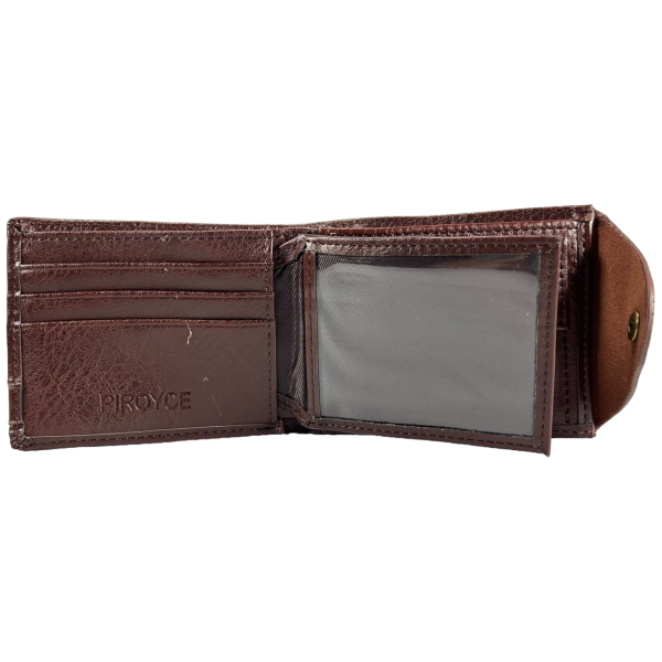 Стильний чоловічий гаманець, шкіряний з монетницею, коричневий