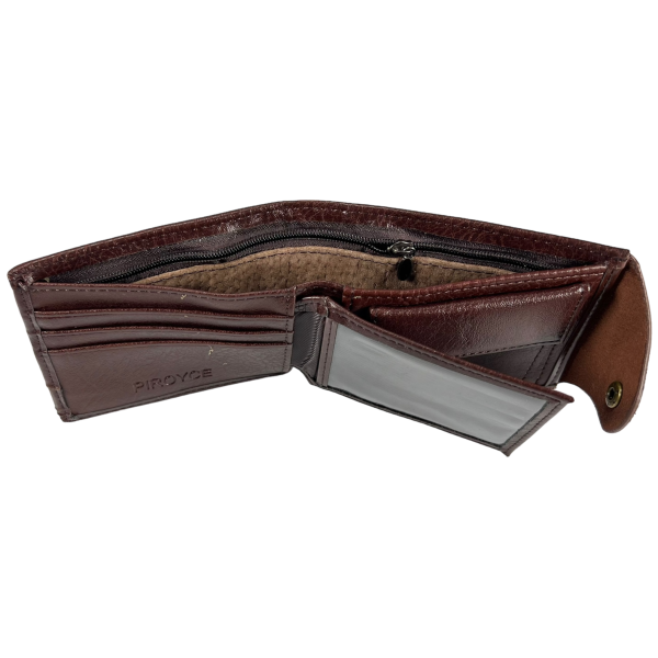 Стильний чоловічий гаманець, шкіряний з монетницею, коричневий