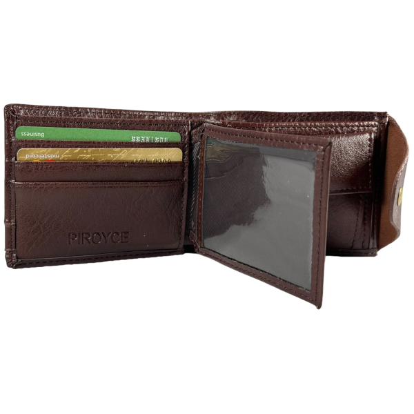 Стильний чоловічий гаманець, шкіряний з монетницею, коричневий