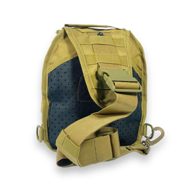 Сумка через плечо, 1 отдел, 2 кармана на лицевой стороне, цвет койот