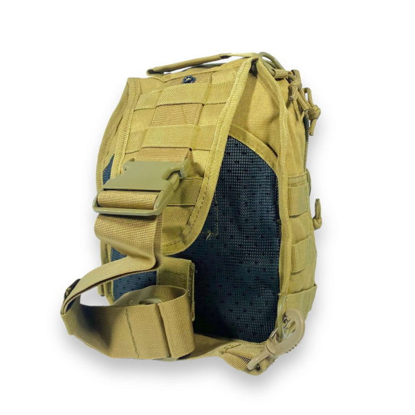 Сумка через плечо, 1 отдел, 2 кармана на лицевой стороне, цвет койот