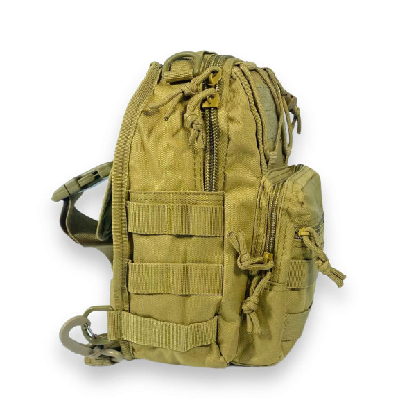 Сумка через плечо, 1 отдел, 2 кармана на лицевой стороне, цвет койот