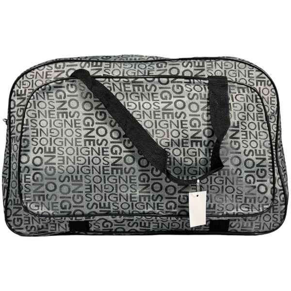 Дорожная сумка-саквояж на два отделения, 36 л, серая