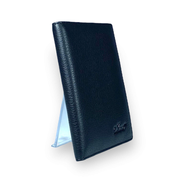 Обложка для документов Moro натуральная кожа 5 ячеек для карточек размер: 14*10*1 см черная